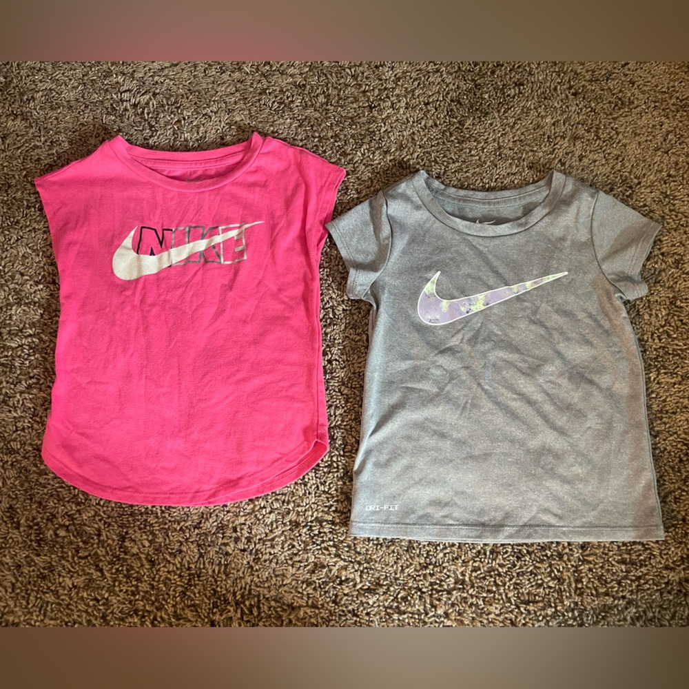 4T Nike Pink and Gray Short Sleeve Tees